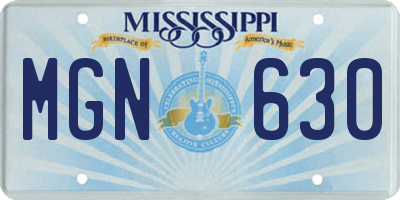 MS license plate MGN630