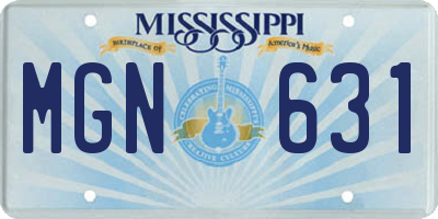 MS license plate MGN631