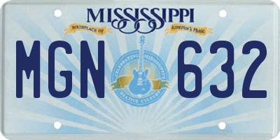 MS license plate MGN632