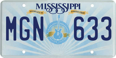 MS license plate MGN633