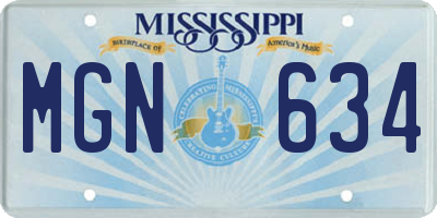 MS license plate MGN634