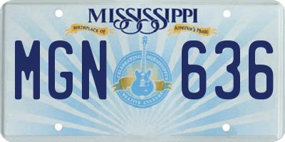 MS license plate MGN636