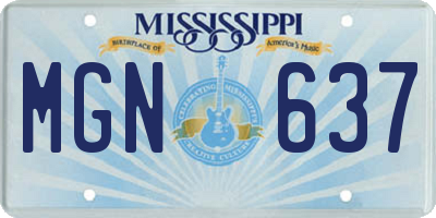 MS license plate MGN637