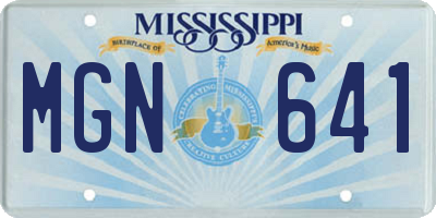 MS license plate MGN641