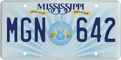 MS license plate MGN642