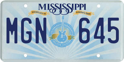 MS license plate MGN645