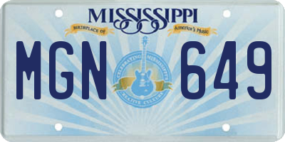 MS license plate MGN649