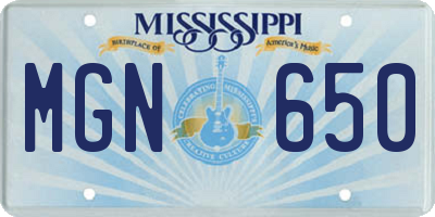 MS license plate MGN650