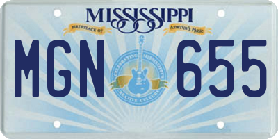 MS license plate MGN655