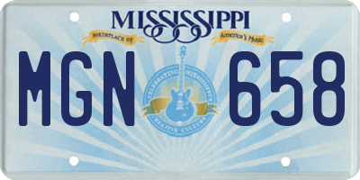 MS license plate MGN658