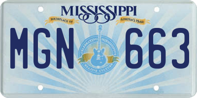 MS license plate MGN663
