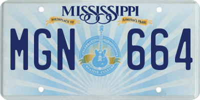 MS license plate MGN664