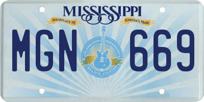 MS license plate MGN669