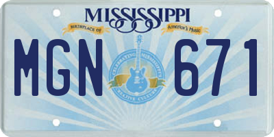 MS license plate MGN671