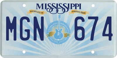 MS license plate MGN674