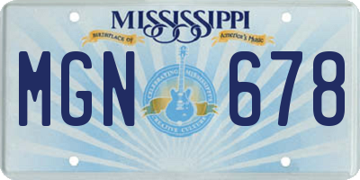 MS license plate MGN678