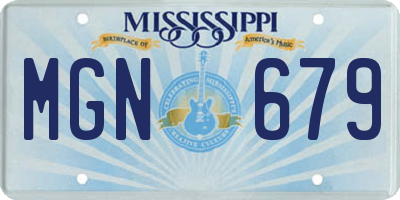 MS license plate MGN679