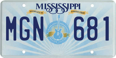 MS license plate MGN681