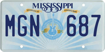 MS license plate MGN687