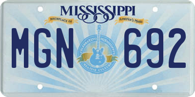MS license plate MGN692
