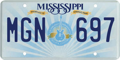 MS license plate MGN697