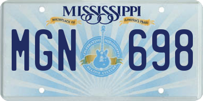MS license plate MGN698