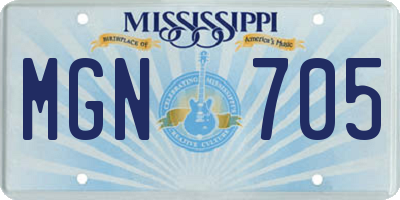 MS license plate MGN705