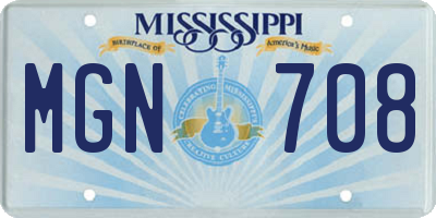 MS license plate MGN708