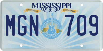 MS license plate MGN709