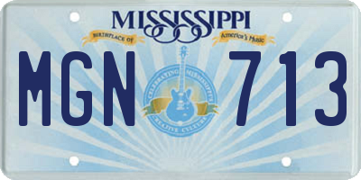 MS license plate MGN713