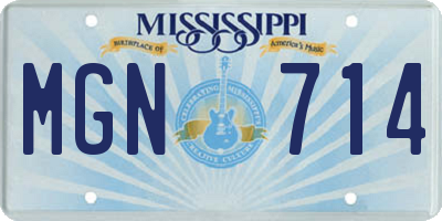 MS license plate MGN714