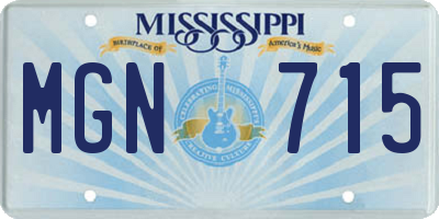 MS license plate MGN715
