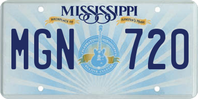 MS license plate MGN720