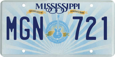 MS license plate MGN721