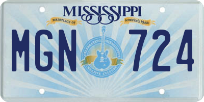 MS license plate MGN724