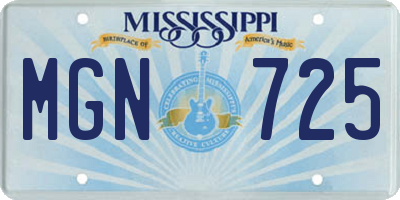 MS license plate MGN725