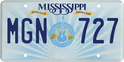 MS license plate MGN727