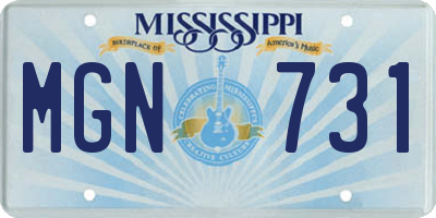 MS license plate MGN731