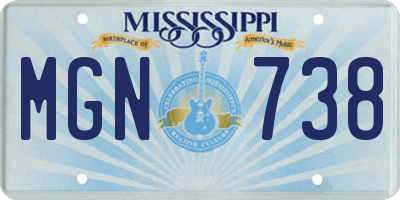 MS license plate MGN738