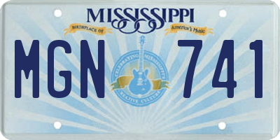 MS license plate MGN741