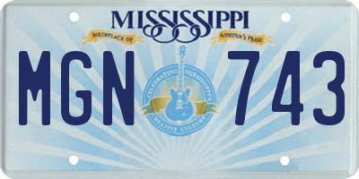 MS license plate MGN743