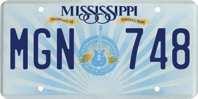 MS license plate MGN748