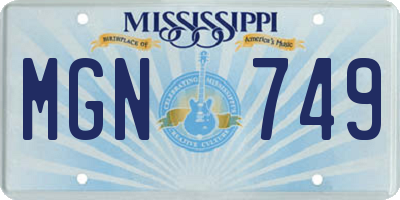 MS license plate MGN749