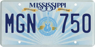 MS license plate MGN750
