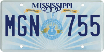 MS license plate MGN755