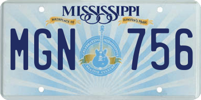 MS license plate MGN756
