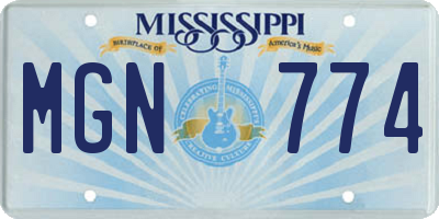 MS license plate MGN774