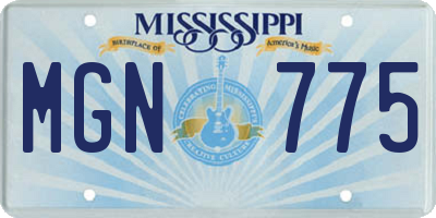 MS license plate MGN775