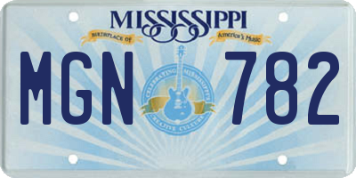 MS license plate MGN782