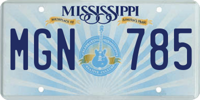MS license plate MGN785